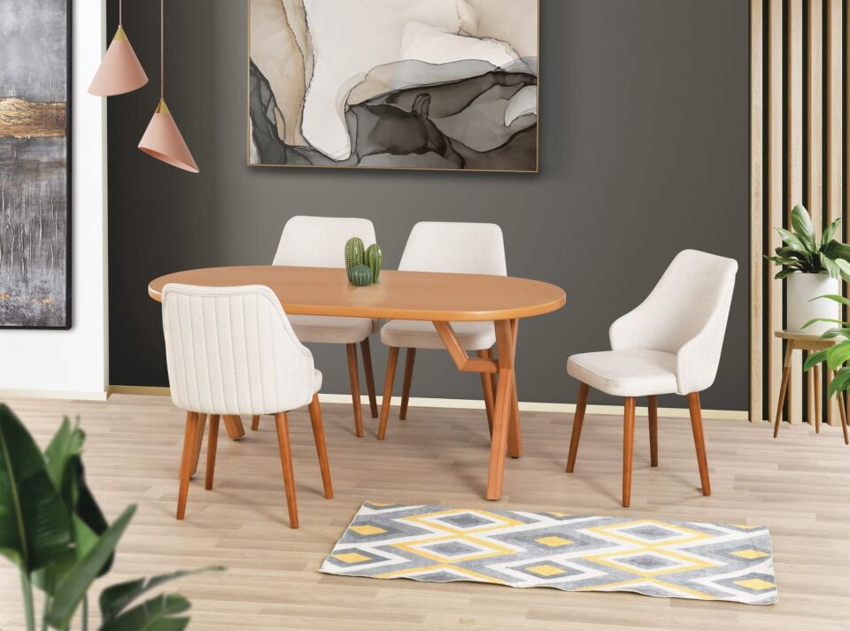 Uyar (Sadece Masa) Kayın Kaplama 90*160 Sahra Sabit Masa