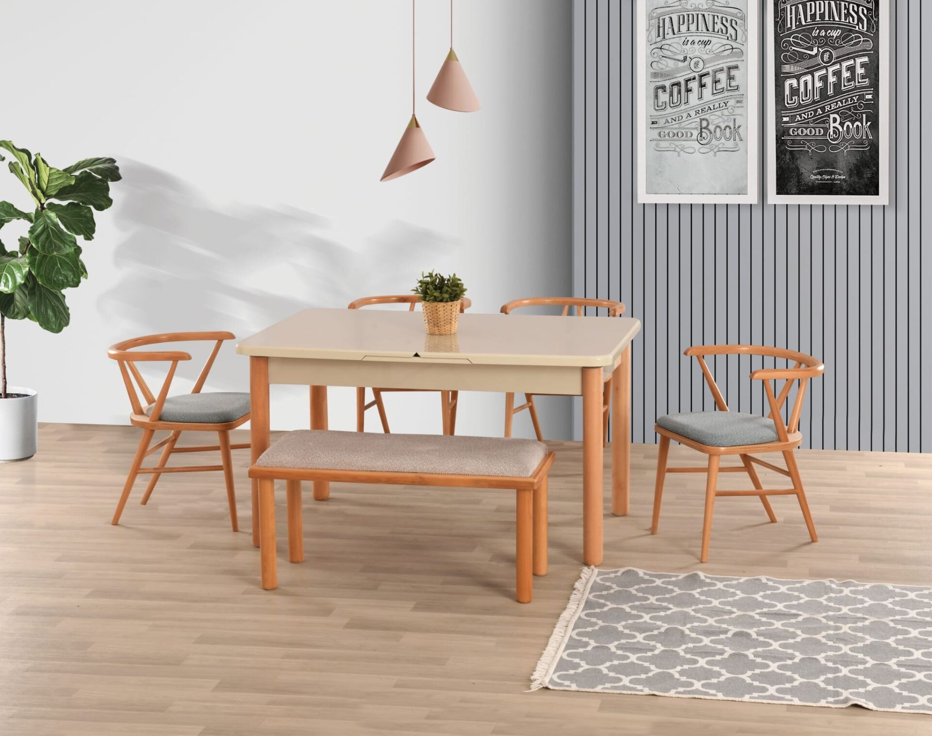 Uyar (Sadece Masa) Cappuccino 90*160+30 Pars Açılır Masa