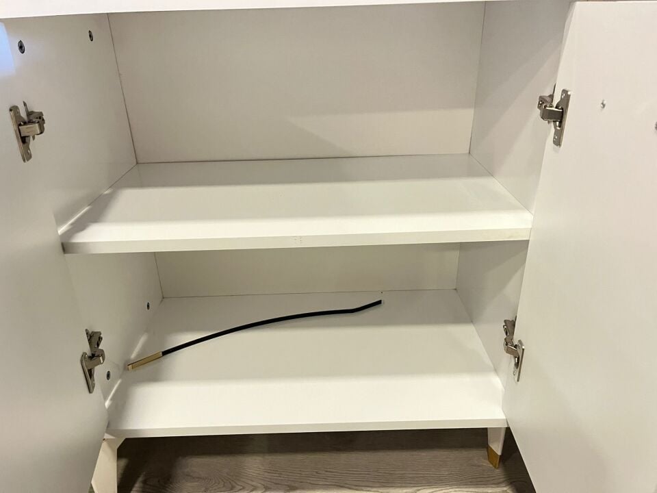 Beyaz - Gold Sinem Oval Konsol