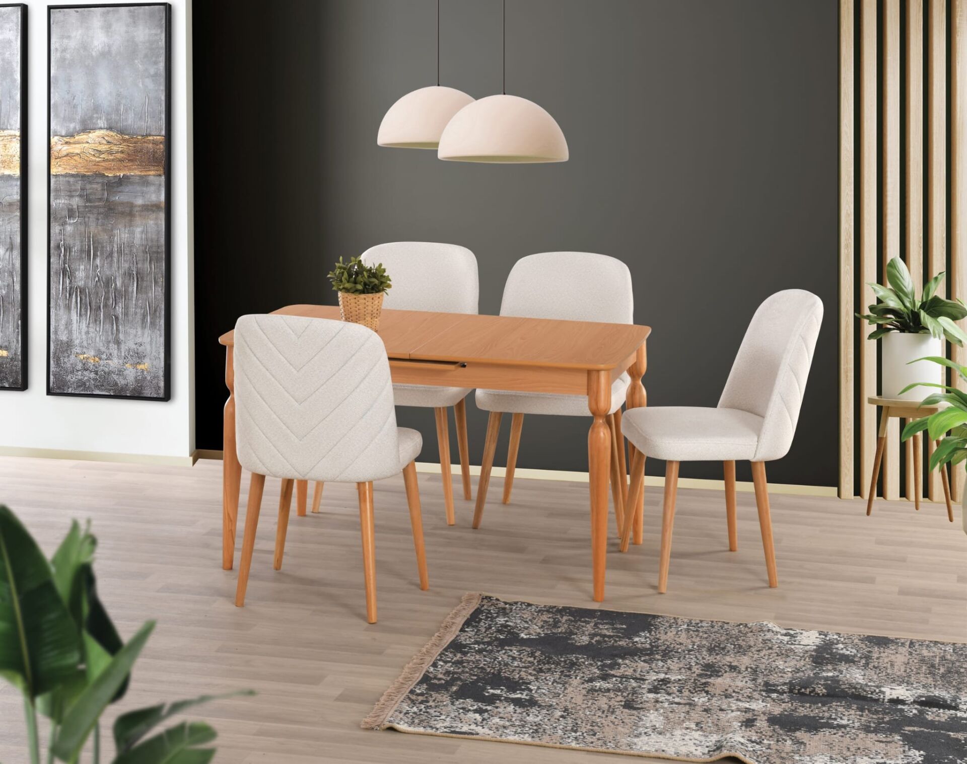 Uyar (Sadece Masa) Kayın Kaplama 80*160+30 Eliz Açılabilir Masa