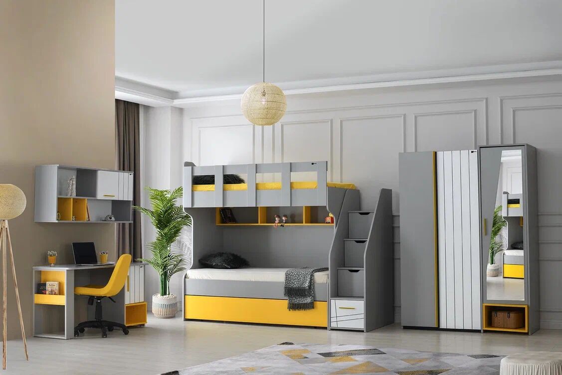 Gitar Tokyo 3 Kapılı Dolap Ranzalı Genç Odası Takımı