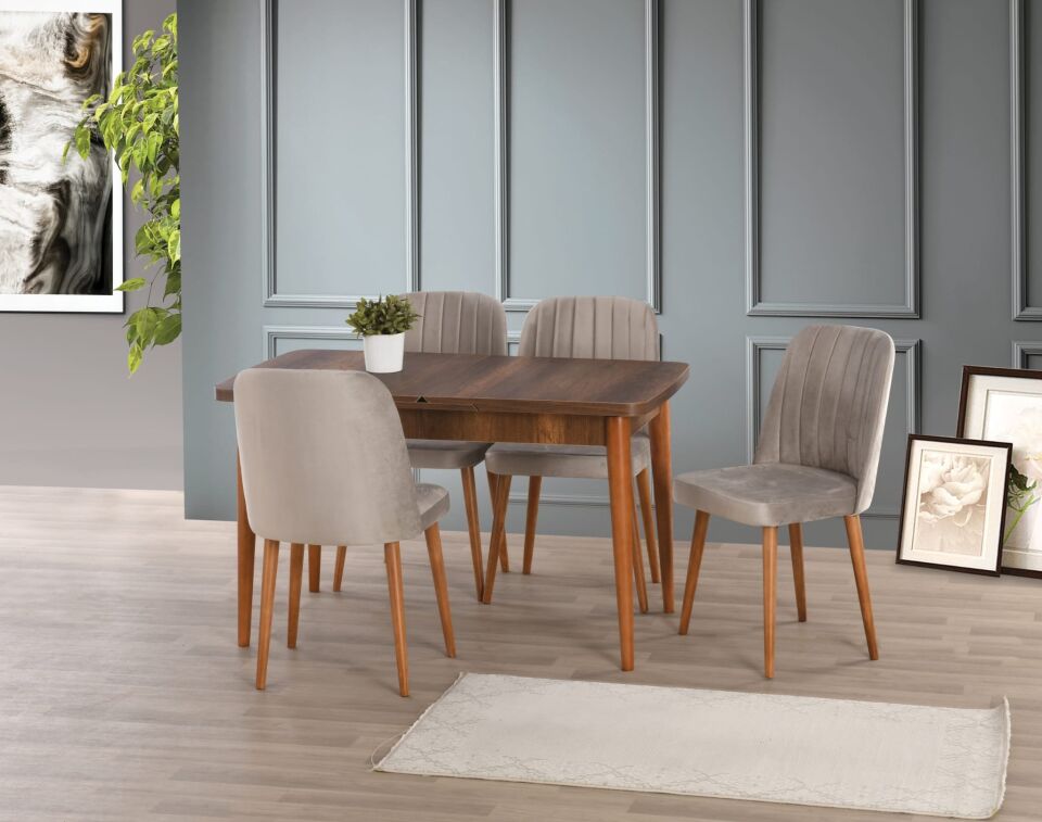 Uyar (Sadece Masa) Barok Ceviz 70*110+30 Kelebek Açılır Masa