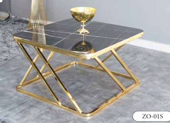 Mim Siyah Mermer - Gold Z Orta Sehpa