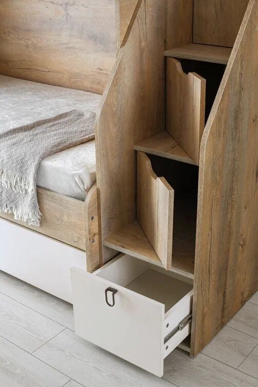 Gitar Alaçatı 3 Kapılı Dolap Ranzalı Genç Odası Takımı