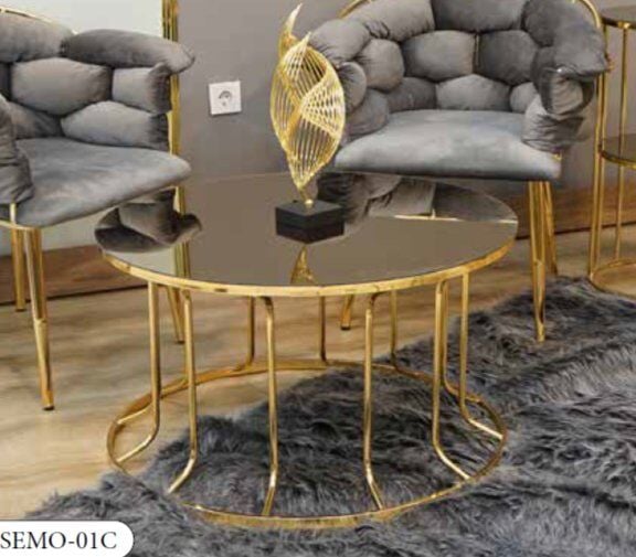 Mim Bronz - Gold Sembol Orta Sehpa