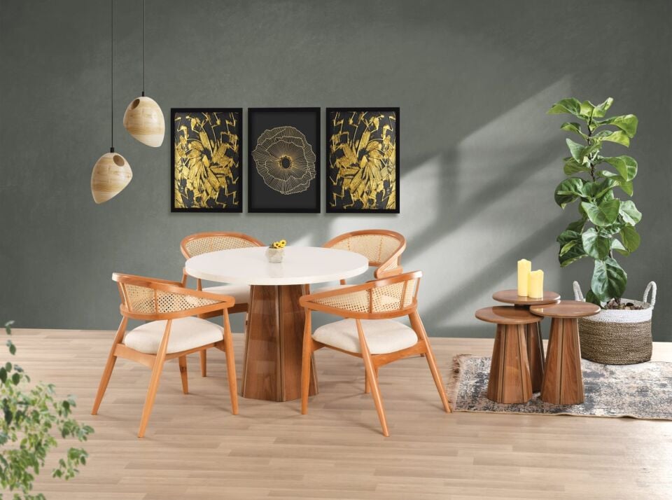 Uyar (Sadece Masa) Beyaz Highgloss Piramit Ayak 100*100 Pota Sabit Masa