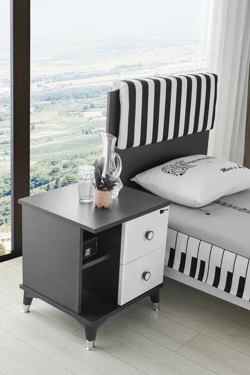 Gitar 3 Kapılı Dolap Karyola Genç Odası Takımı