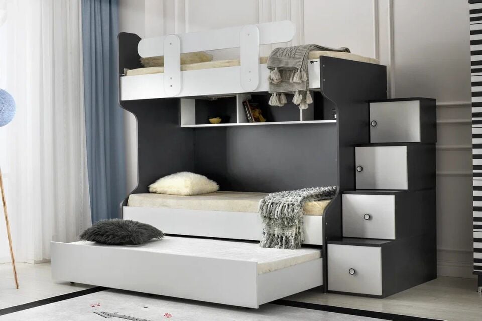 Gitar 4 Kapılı Dolap Ranzalı Genç Odası Takımı