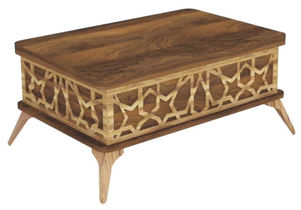 Uyar Ceviz 90*60 Yıldız Akıllı Sehpa