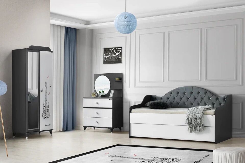 Gitar 2 Kapılı Dolap Sedir Karyola Genç Odası Takımı