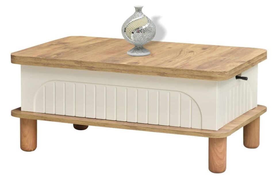 Çam/Krem Mebran 90*60 Bohem Akıllı Sehpa