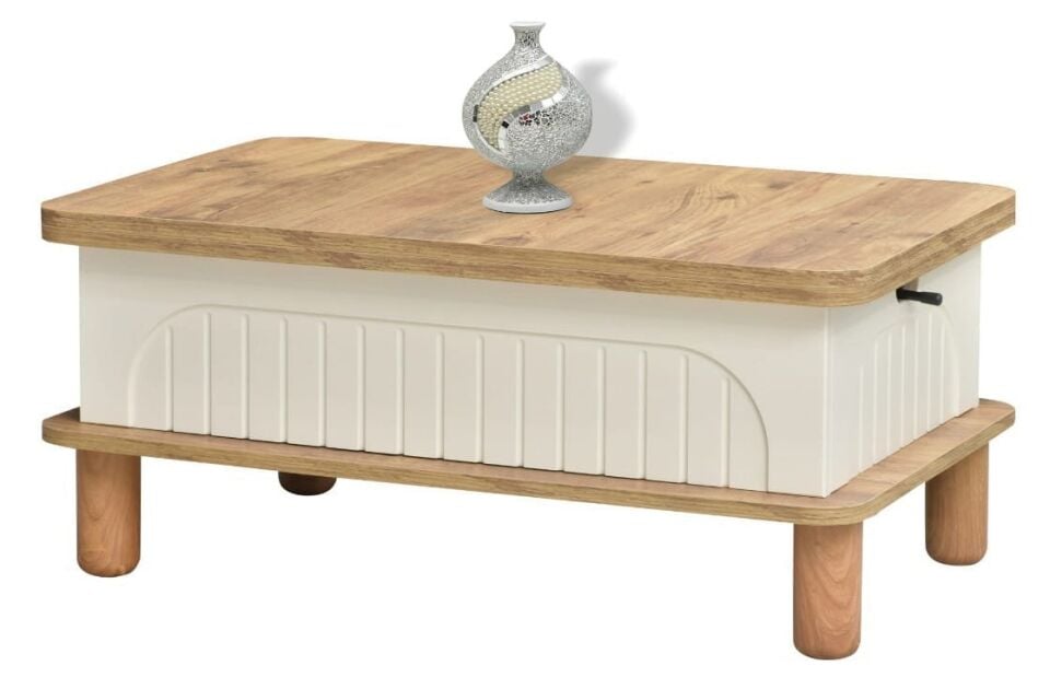 Uyar Çam - Krem Membran 90*60 Bohem Akıllı Sehpa