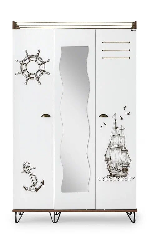 Gitar Kaptan 3 Kapılı Dolap