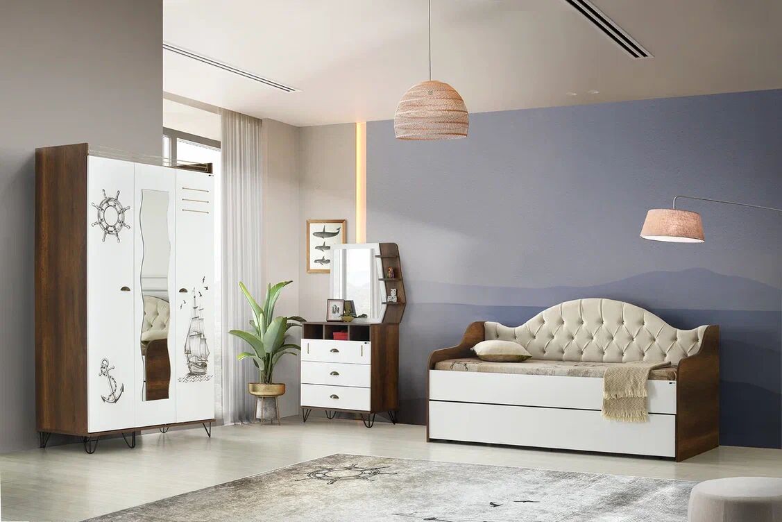 Gitar Kaptan 3 Kapılı Dolap Sedir Karyola Genç Odası Takımı