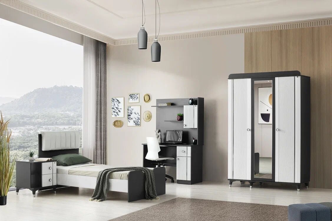 Gitar Amazon 3 Kapılı Dolap Karyola Genç Odası Takımı