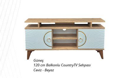 Güneş 120 cm Balkonlu Country Televizyon (Tv) Sehpası