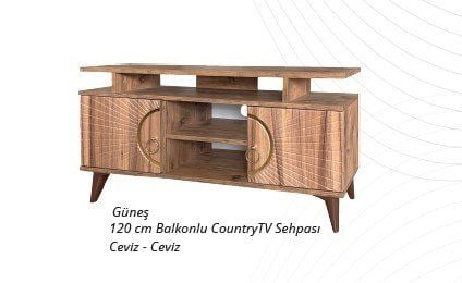 Güneş 120 cm Balkonlu Country Televizyon (Tv) Sehpası