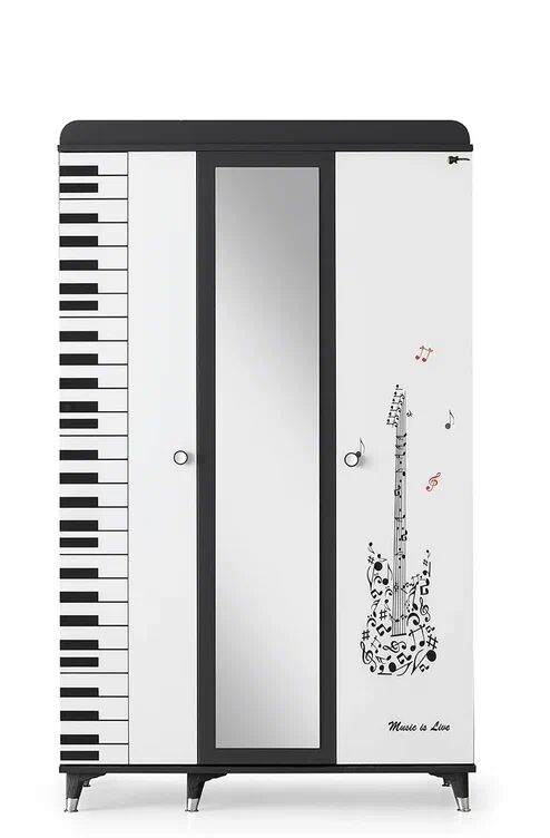 Gitar 3 Kapılı Dolap Karyola Genç Odası Takımı