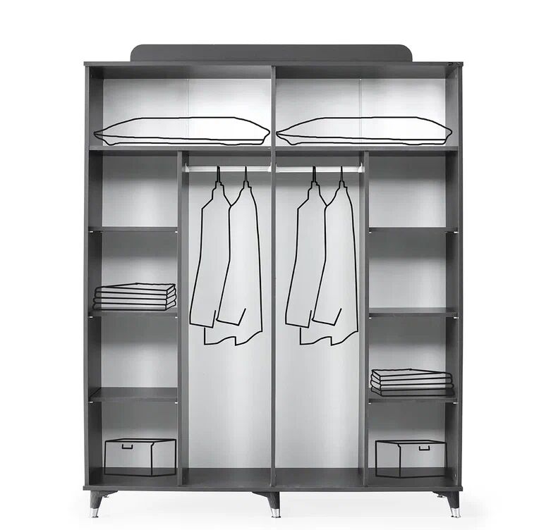 Gitar Amazon 4 Kapılı Dolap