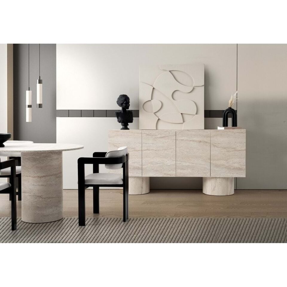 Mobilgen (Sadece Masa) Traverten Pamukkale Masa