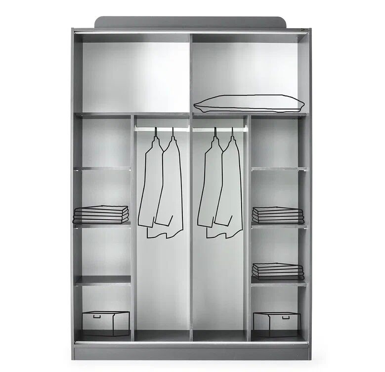 Gitar Amazon 2 Kapılı Sürgülü Dolap