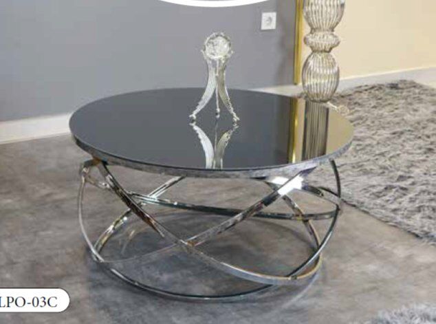 Mim Füme - Gümüş Elips Orta Sehpa