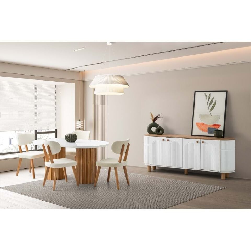 Beyaz / Meşe Bohem Konsol