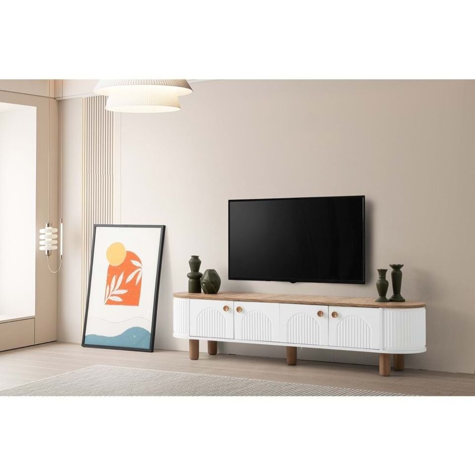 Beyaz / Meşe Bohem TV Ünitesi