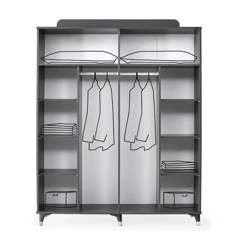 Gitar Atlantik 4 Kapılı Dolap