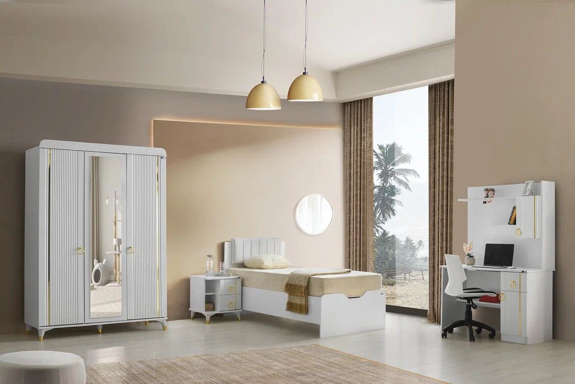 Gitar Meriç 3 Kapılı Dolap Karyola Genç Odası Takımı