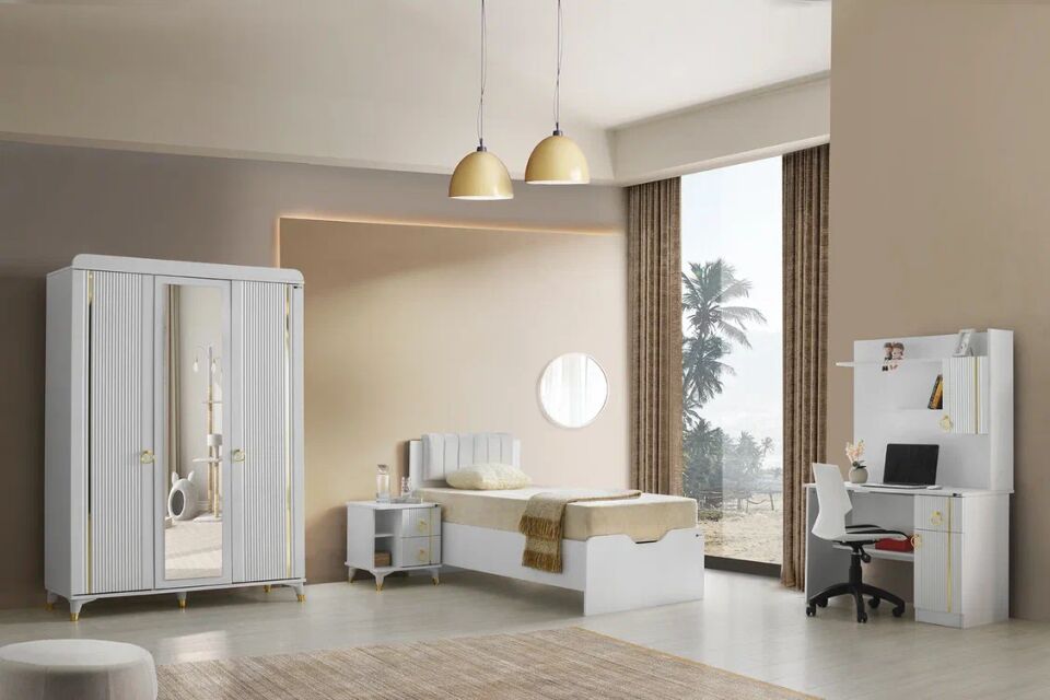 Gitar Meriç 3 Kapılı Dolap Karyola Genç Odası Takımı