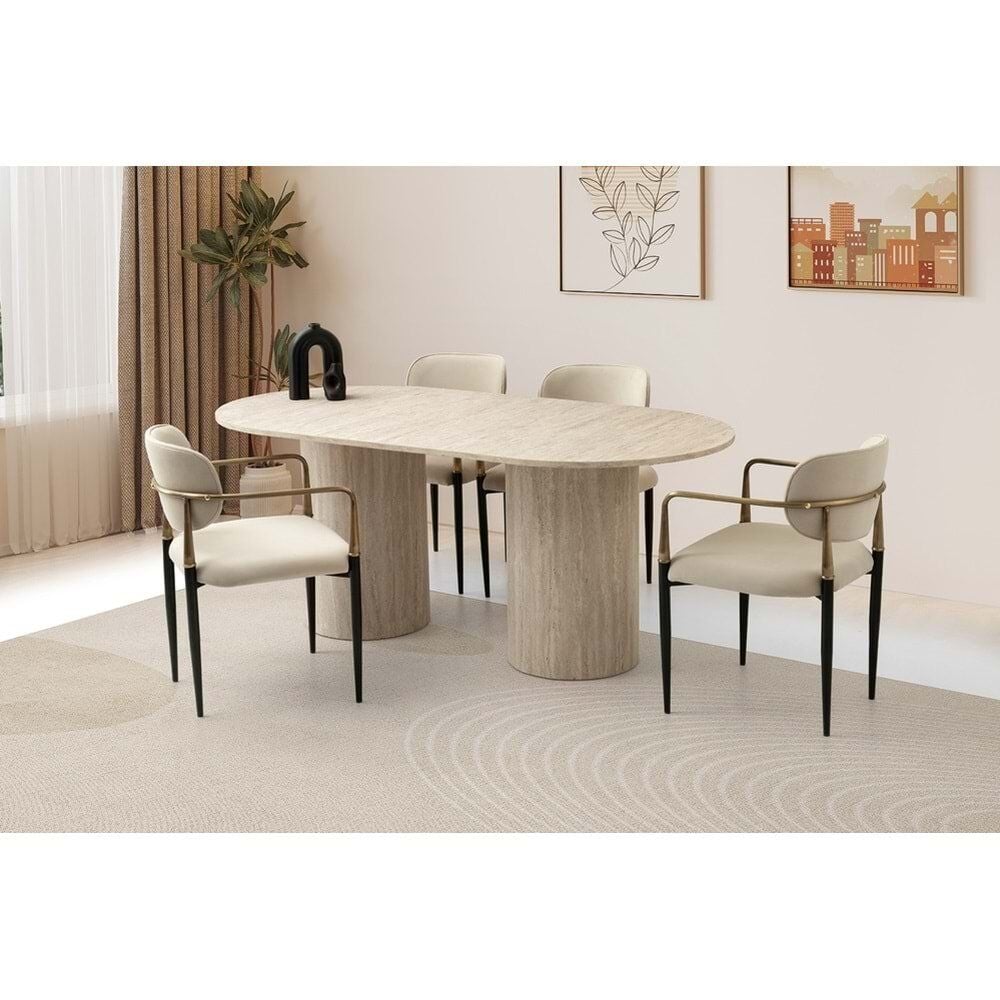 Mobilgen Sidon 4 Adet Asya Sandalye Pamukkale Masa Takımı