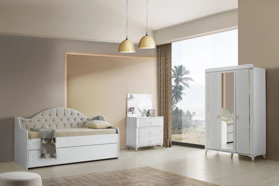 Gitar Meriç 3 Kapılı Dolap Sedir Karyola Genç Odası Takımı