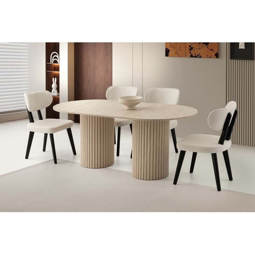 Mobilgen Sidon  4 Adet Masal Sandalye Pamukkale Masa Takımı