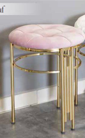 MİM Gold - Pembe Sütun Yuvarlak Puf