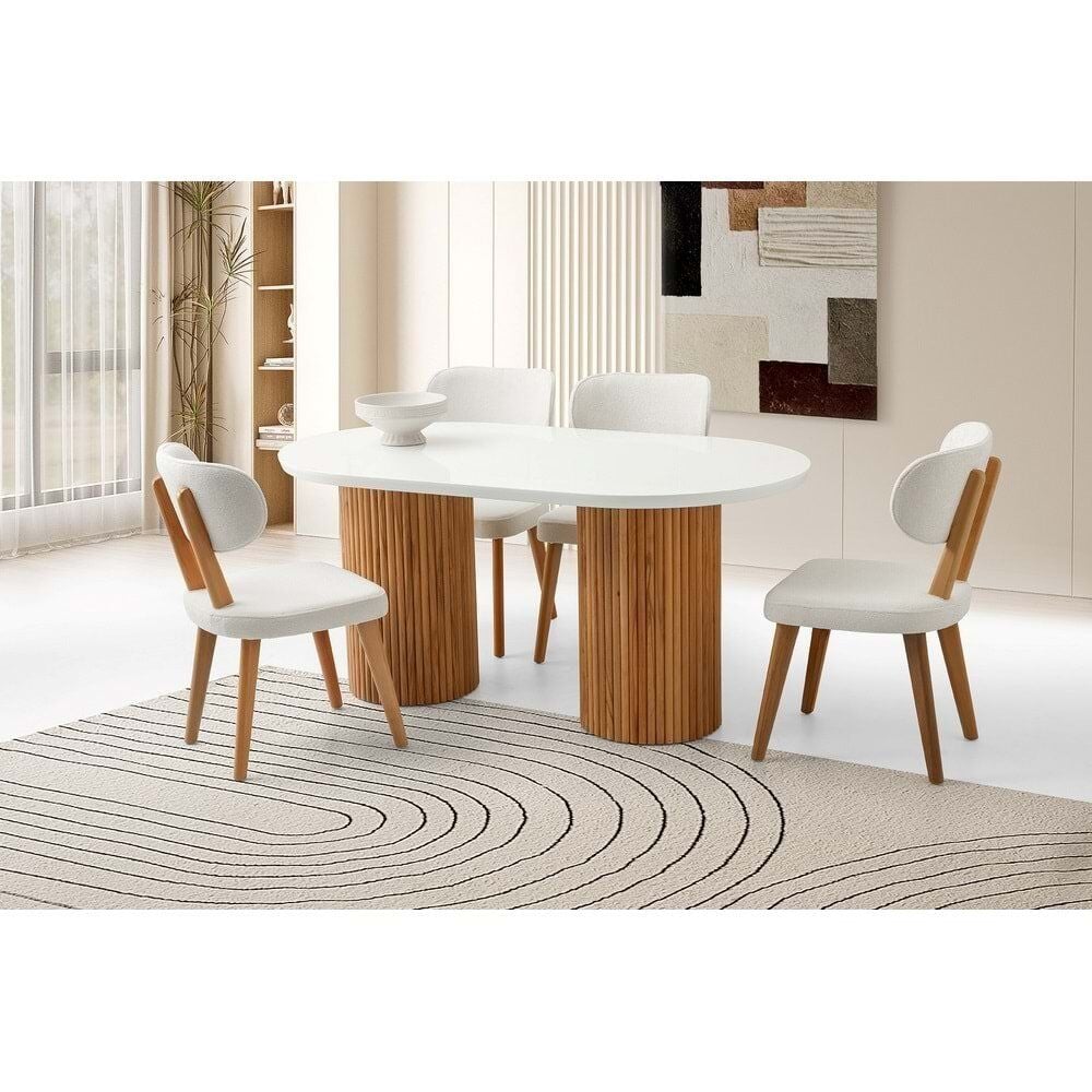 Mobilgen Beyaz 4 Adet Masal Sandalye Orkide HG Masa Takımı