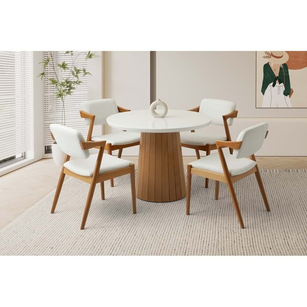 Mobilgen Beyaz 4 Adet Rody Sandalye Orkide Masa Takımı