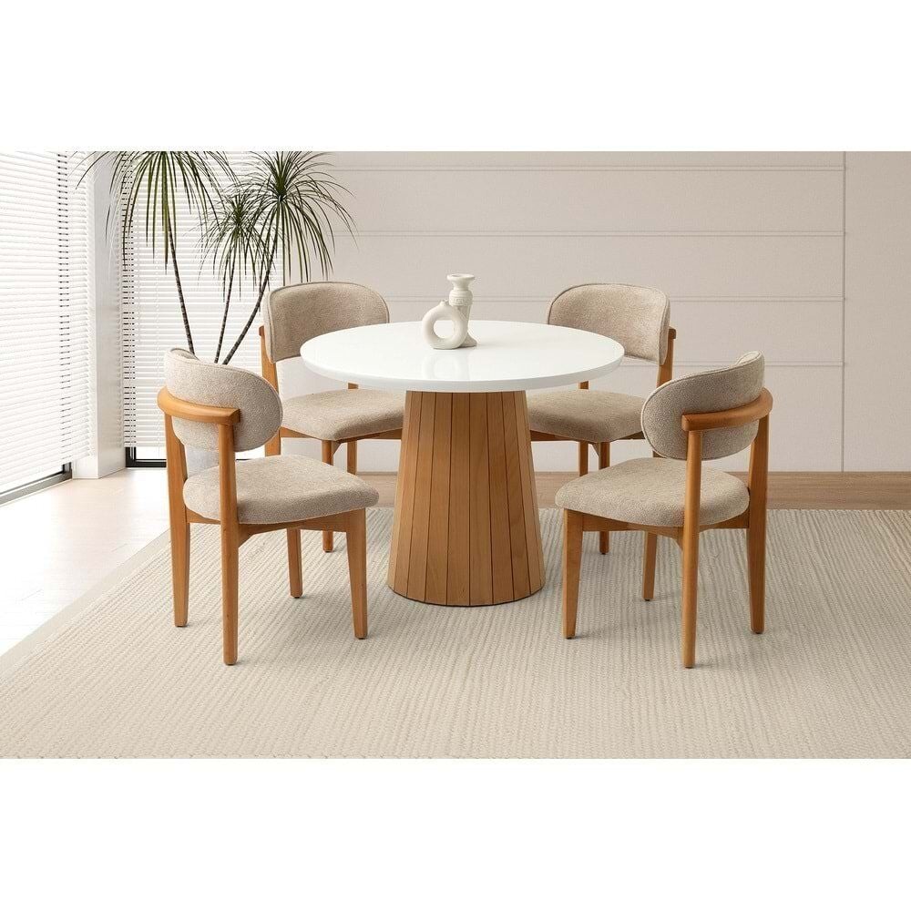 Mobilgen Beyaz 4 Adet Nergis Sandalye Orkide Masa Takımı