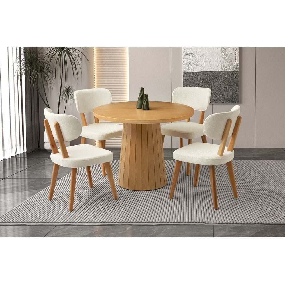 Mobilgen Naturel 4 Adet Masal Sandalye Orkide Masa Takımı