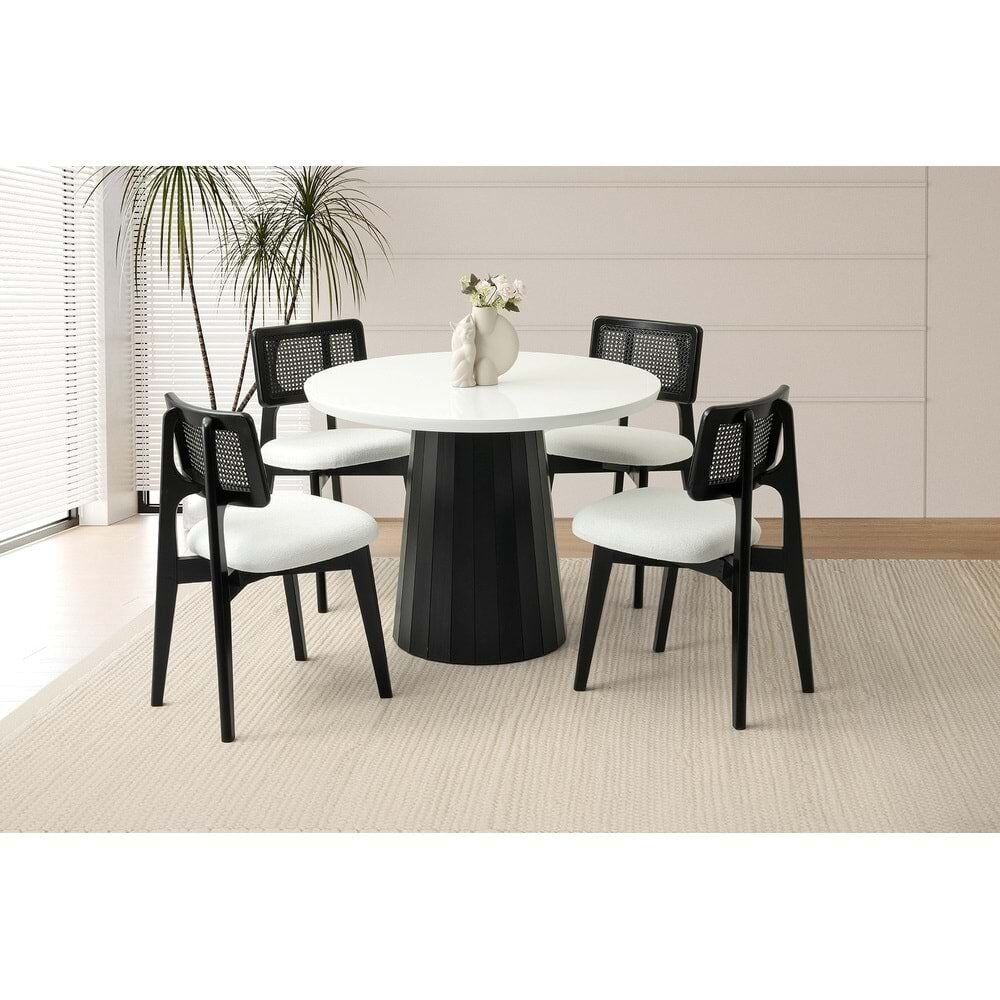 Mobilgen Siyah 4 Adet Kuzey Sandalye Orkide Masa Takımı