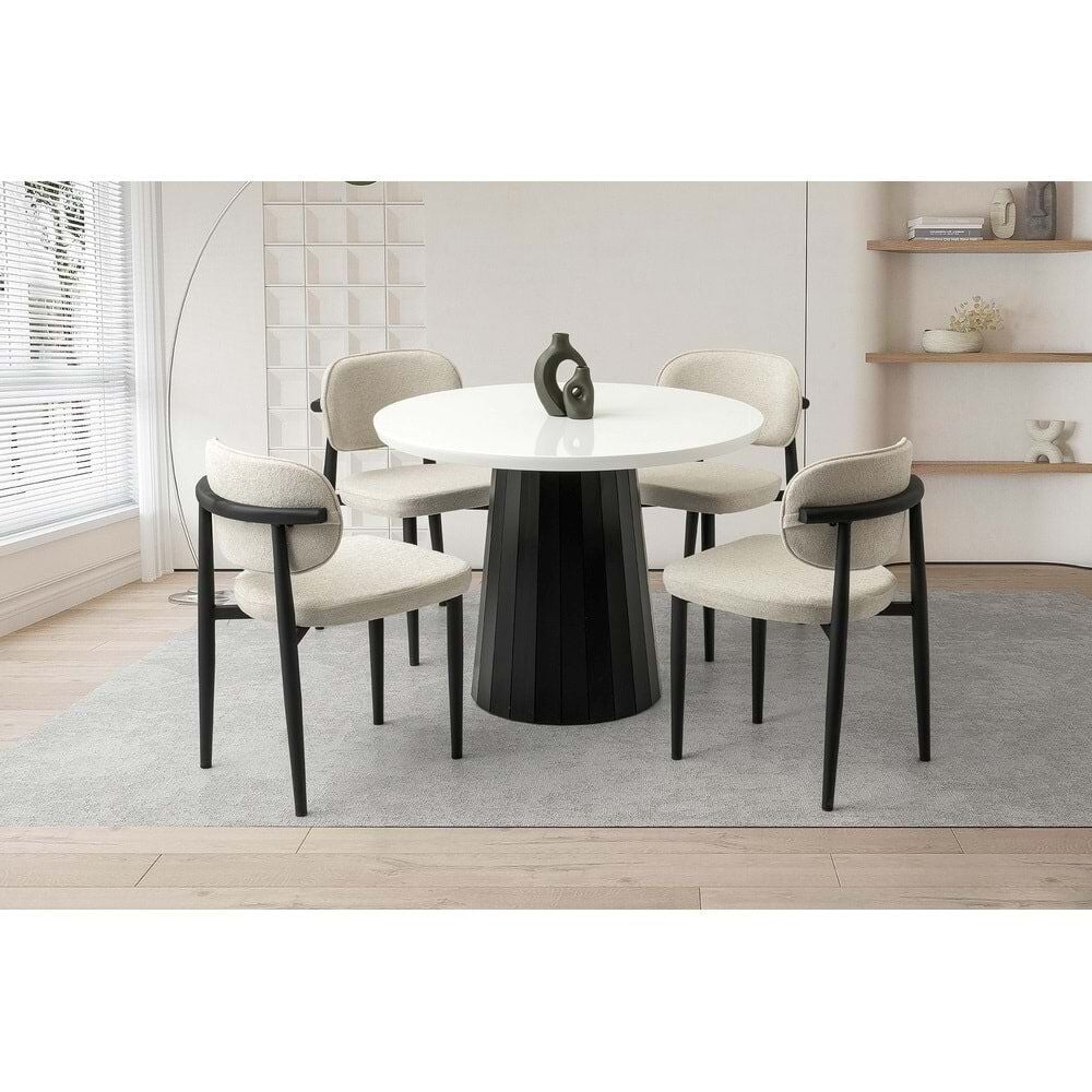 Mobilgen Siyah 4 Adet Siesta Sandalye Orkide Masa Takımı