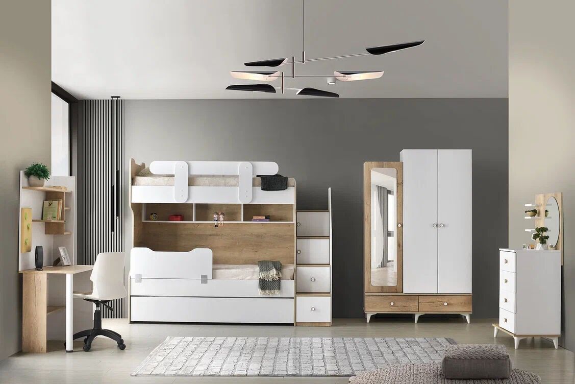 Gitar Kolej 3 Kapılı Dolap Ranzalı Genç Odası Takımı