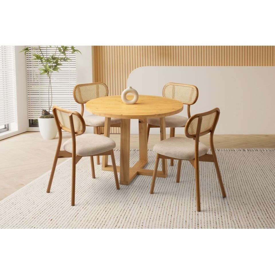 Mobilgen (Sadece Masa) Yuvarlak Kayın Masa