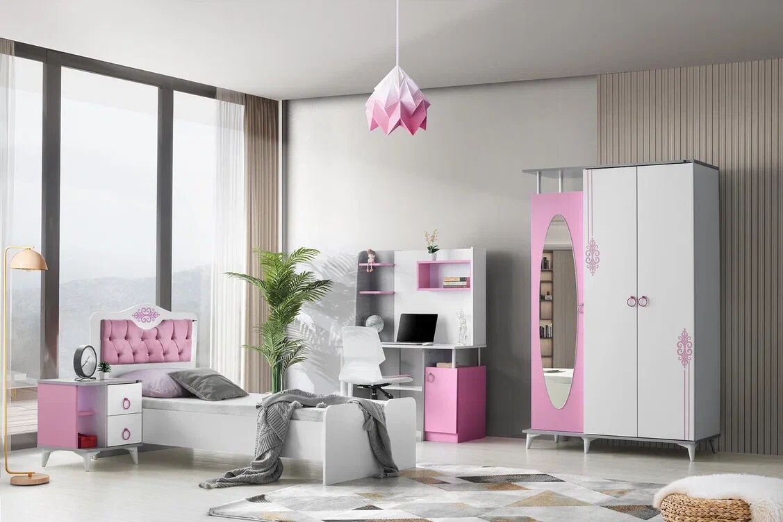 Gitar Gelincik 3 Kapılı Dolap Karyola Genç Odası Takımı