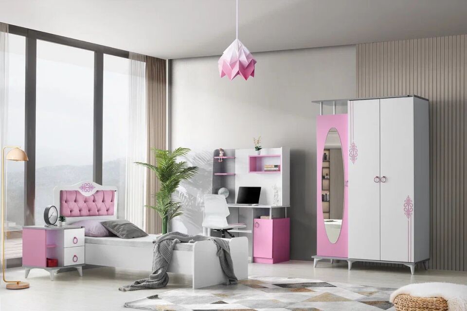 Gitar Gelincik 3 Kapılı Dolap Karyola Genç Odası Takımı