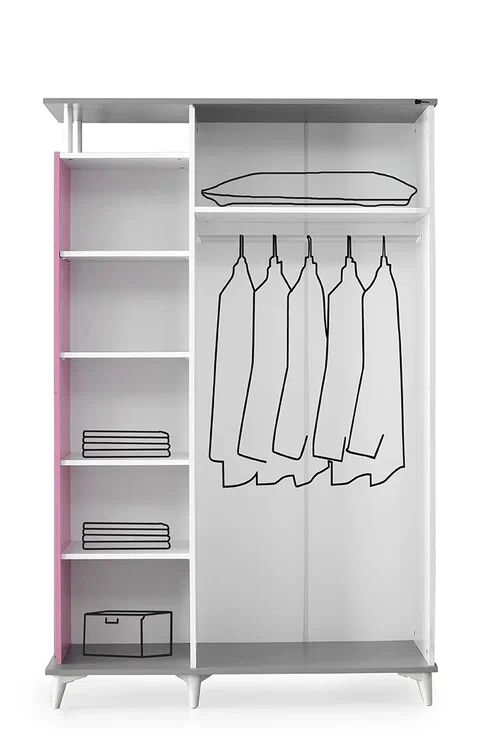 Gitar Gelincik 3 Kapılı Dolap