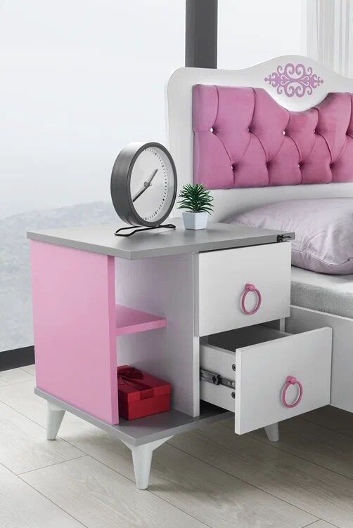 Gitar Gelincik 2 Çekmeceli Komidin