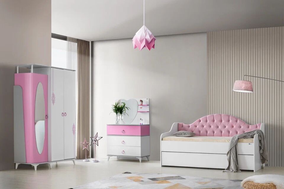 Gitar Gelincik 3 Kapılı Dolap Sedir Karyola Genç Odası Takımı