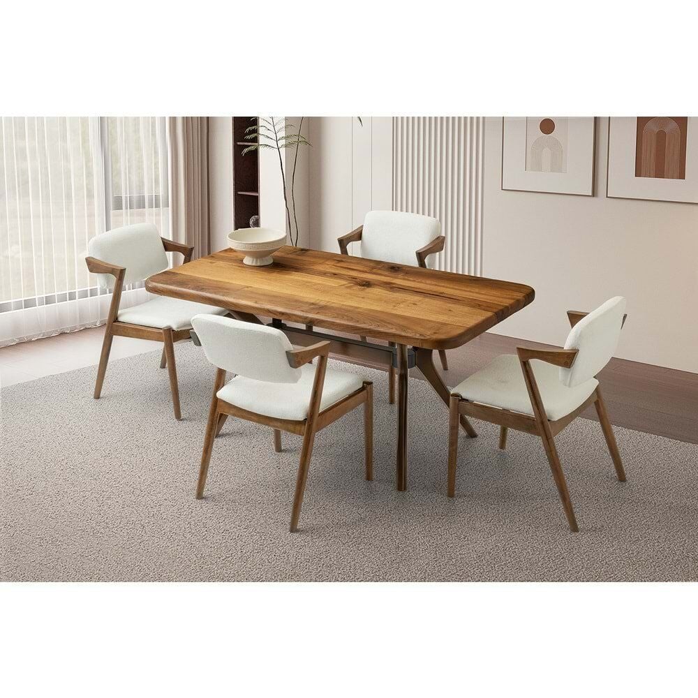 Mobilgen (Sadece Masa) Valencia Ahşap Ayak Doğal Ahşap Masa