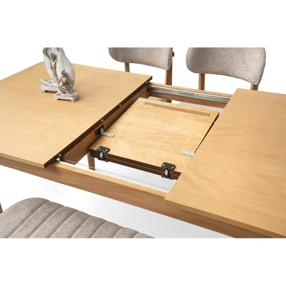 Mobilgen 4 Adet Nergis Sandalye - 1 Adet Deco Bench 140+30 Fidan Açılabilir Masa Takımı